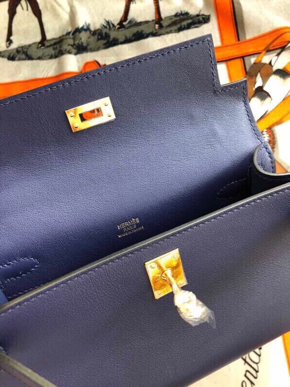 에르메스 미니 켈리백22 블루사파이어 금장 스위프트